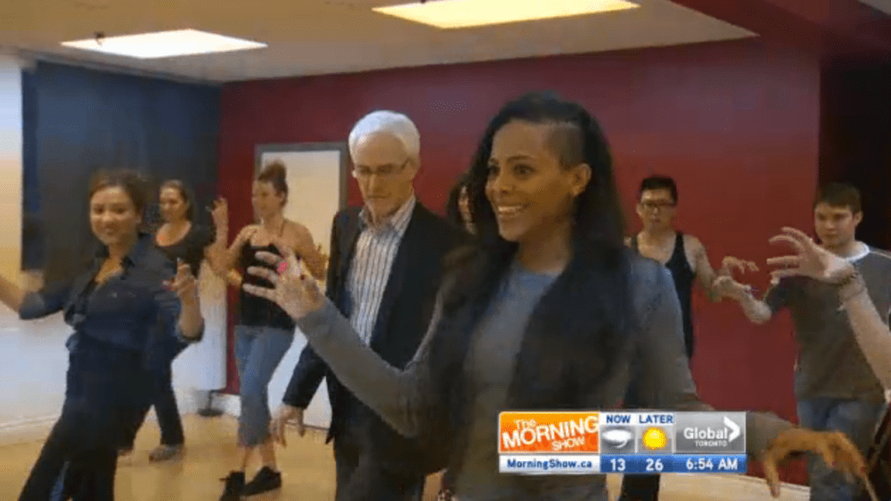 Celebrity choreographer Laurieann Gibson teaches TV hosts at Byfield Dance Experience in Toronto. Celebrity choreographer Laurieann Gibson teaches TV hosts at Byfield Dance Experience in Toronto.