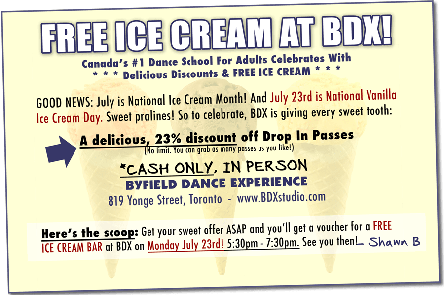 Toronto dance studio BDX gives free ice cream